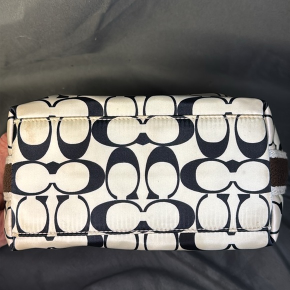 Coach Classic Signature Canvas Black White and blue Small Purse/Wristlet - Picture 5 of 13